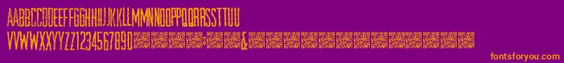 Openstore-Schriftart – Orangefarbene Schriften auf violettem Hintergrund