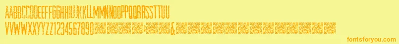 Openstore-Schriftart – Orangefarbene Schriften auf gelbem Hintergrund