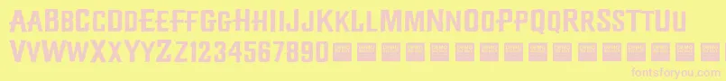 DiamondCreekDemo-fontti – vaaleanpunaiset fontit keltaisella taustalla