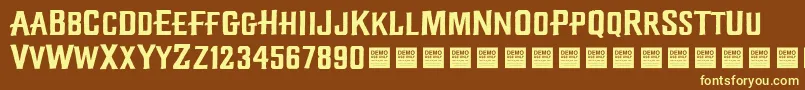 DiamondCreekDemo-fontti – keltaiset fontit ruskealla taustalla