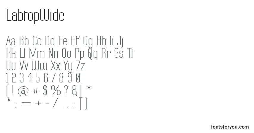 LabtopWide-fontti – aakkoset, numerot, erikoismerkit
