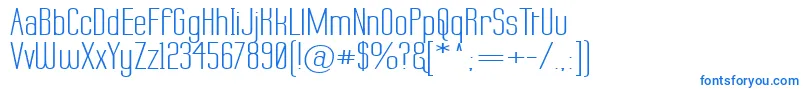 Fonte LabtopWide – fontes azuis em um fundo branco
