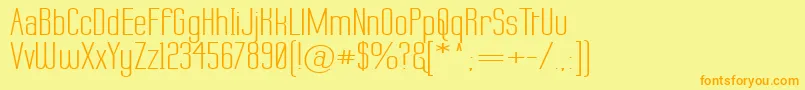 LabtopWide-Schriftart – Orangefarbene Schriften auf gelbem Hintergrund