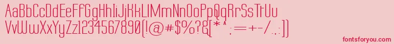Fonte LabtopWide – fontes vermelhas em um fundo rosa