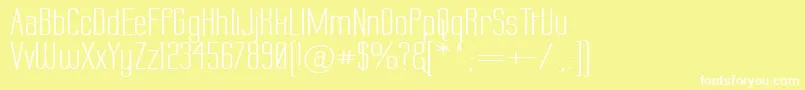 LabtopWide-Schriftart – Weiße Schriften auf gelbem Hintergrund
