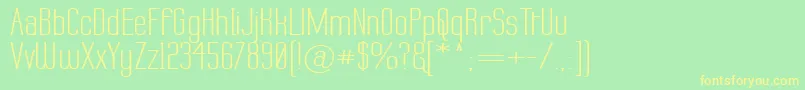 LabtopWide-Schriftart – Gelbe Schriften auf grünem Hintergrund