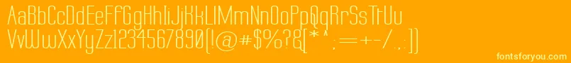LabtopWide-Schriftart – Gelbe Schriften auf orangefarbenem Hintergrund