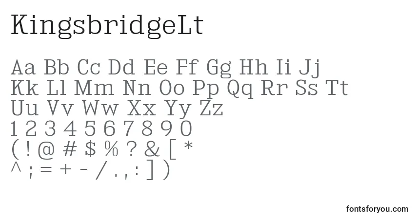 Шрифт KingsbridgeLt – алфавит, цифры, специальные символы