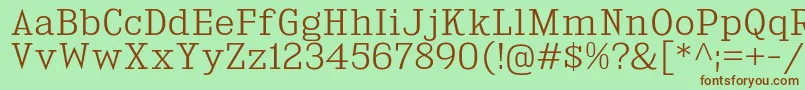 KingsbridgeLt Font – Brown Fonts on Green Background