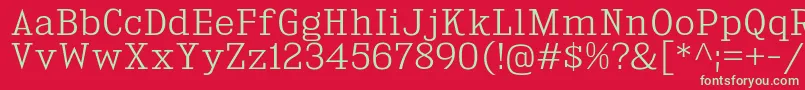 フォントKingsbridgeLt – 赤い背景に緑の文字