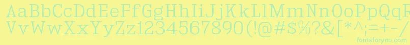 フォントKingsbridgeLt – 黄色い背景に緑の文字