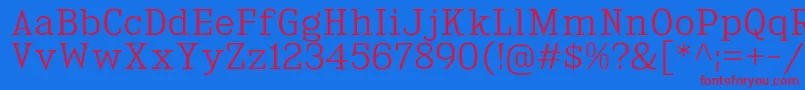 KingsbridgeLt Font – Red Fonts on Blue Background