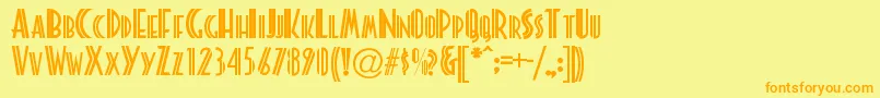 Platonic Font – Orange Fonts on Yellow Background