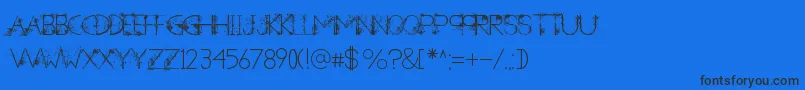 ANewHeardDecorative Font – Black Fonts on Blue Background