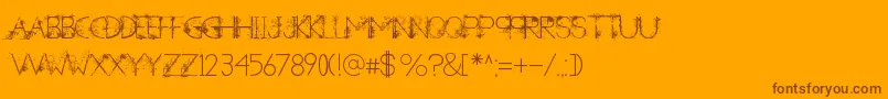 ANewHeardDecorative Font – Brown Fonts on Orange Background