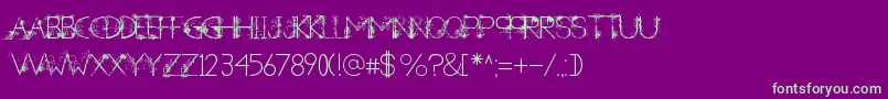 ANewHeardDecorative Font – Green Fonts on Purple Background