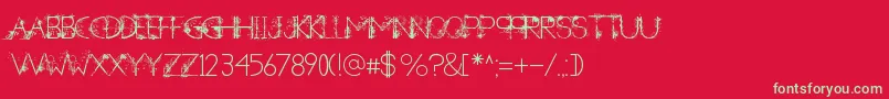 ANewHeardDecorative Font – Green Fonts on Red Background