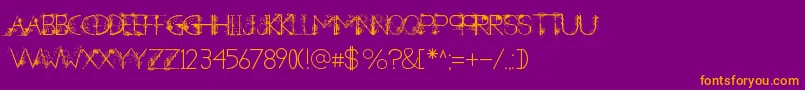 ANewHeardDecorative Font – Orange Fonts on Purple Background