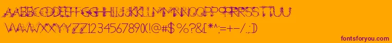 ANewHeardDecorative-Schriftart – Violette Schriften auf orangefarbenem Hintergrund