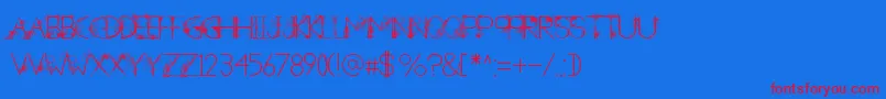 ANewHeardDecorative Font – Red Fonts on Blue Background