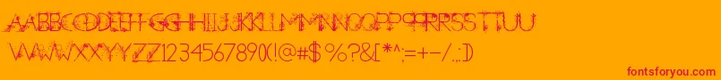 ANewHeardDecorative Font – Red Fonts on Orange Background