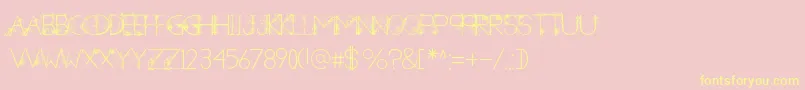 ANewHeardDecorative-Schriftart – Gelbe Schriften auf rosa Hintergrund