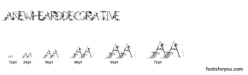 ANewHeardDecorative Font Sizes