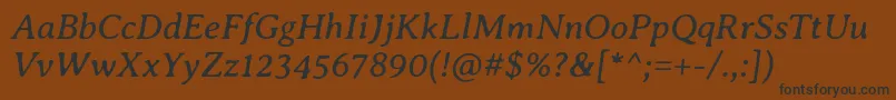 Шрифт AveriaseriflibreItalic – чёрные шрифты на коричневом фоне