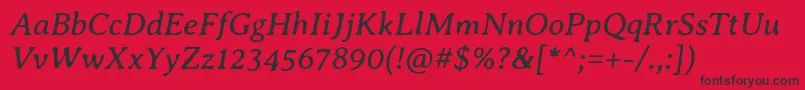 fuente AveriaseriflibreItalic – Fuentes Negras Sobre Fondo Rojo