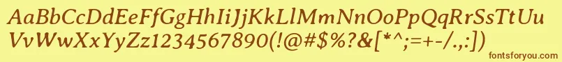 AveriaseriflibreItalic Font – Brown Fonts on Yellow Background