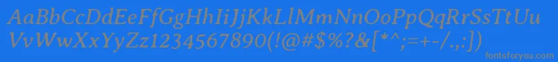 Czcionka AveriaseriflibreItalic – szare czcionki na niebieskim tle