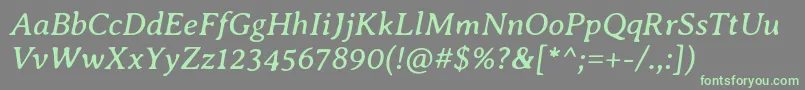 AveriaseriflibreItalic-fontti – vihreät fontit harmaalla taustalla