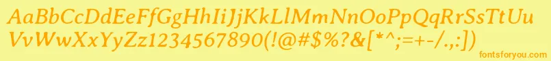 AveriaseriflibreItalic Font – Orange Fonts on Yellow Background