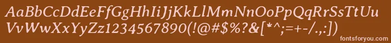 AveriaseriflibreItalic Font – Pink Fonts on Brown Background