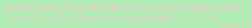 AveriaseriflibreItalic-Schriftart – Rosa Schriften auf grünem Hintergrund