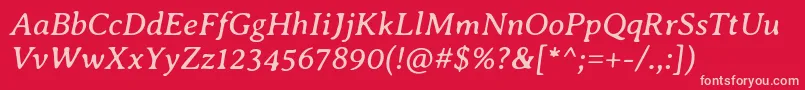 Шрифт AveriaseriflibreItalic – розовые шрифты на красном фоне
