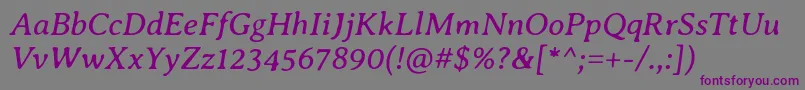 AveriaseriflibreItalic-fontti – violetit fontit harmaalla taustalla