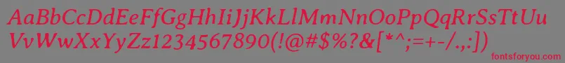 AveriaseriflibreItalic-Schriftart – Rote Schriften auf grauem Hintergrund