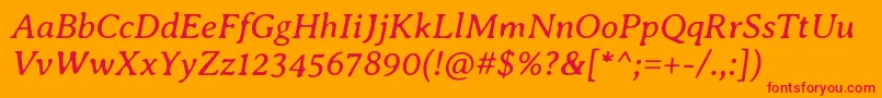 フォントAveriaseriflibreItalic – オレンジの背景に赤い文字