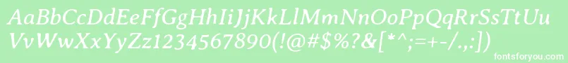 Шрифт AveriaseriflibreItalic – белые шрифты на зелёном фоне