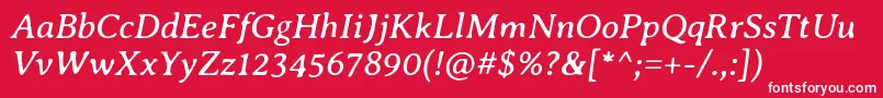 AveriaseriflibreItalic Font – White Fonts on Red Background