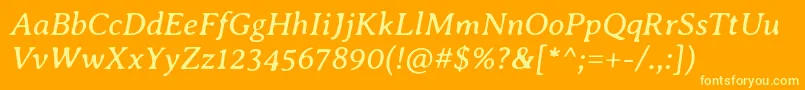 AveriaseriflibreItalic Font – Yellow Fonts on Orange Background