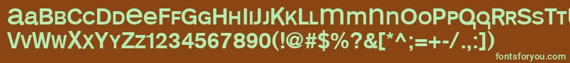 フォントMonoalphabet – 緑色の文字が茶色の背景にあります。