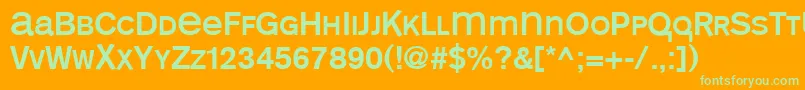 Monoalphabet Font – Green Fonts on Orange Background