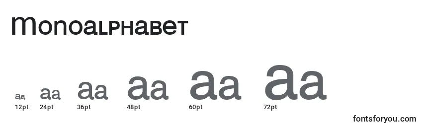 Размеры шрифта Monoalphabet