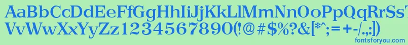 PriamosserialMediumRegular Font – Blue Fonts on Green Background