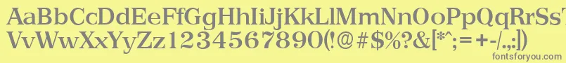 PriamosserialMediumRegular Font – Gray Fonts on Yellow Background