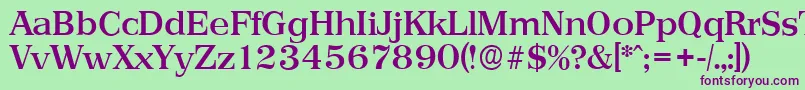 PriamosserialMediumRegular Font – Purple Fonts on Green Background