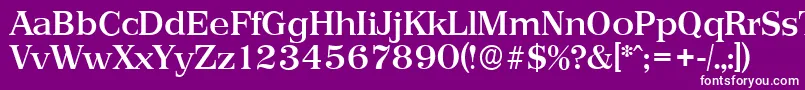 フォントPriamosserialMediumRegular – 紫の背景に白い文字