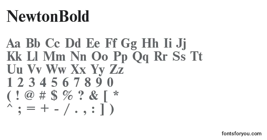 A fonte NewtonBold – alfabeto, números, caracteres especiais